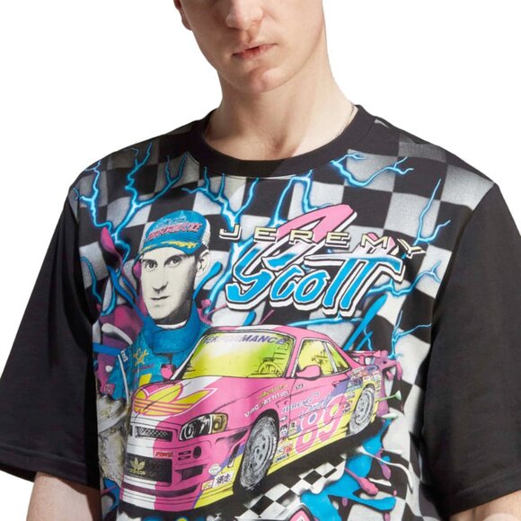 $60 ADIDAS ORIGINALS x JEREMY SCOTT RALLY RACING GRAPHIC SHIRT HG6512 BLACK XS - Picture 3 of 7